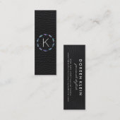 Stellair verlooppatroon met leder monogram mini visitekaartje (Voorkant / Achterkant)