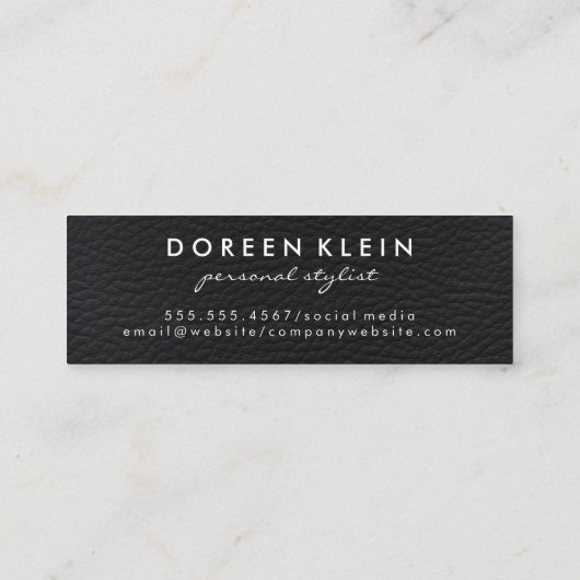 Stellair verlooppatroon met leder monogram mini visitekaartje (Achterkant)