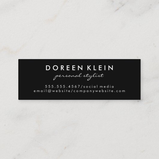 Stellair verlooppatroon met monogram mini visitekaartje (Achterkant)