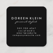 Stellair verlooppatroon met monogram vierkante visitekaartje (Achterkant)