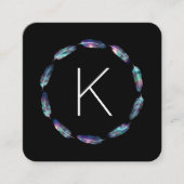 Stellair verlooppatroon met monogram vierkante visitekaartje (Voorkant)