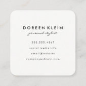 Stellair verlooppatroon met monogram vierkante visitekaartje (Achterkant)