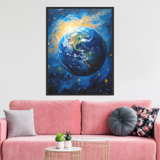 Stellaire Aarde Impressionistische Canvas Afdruk
