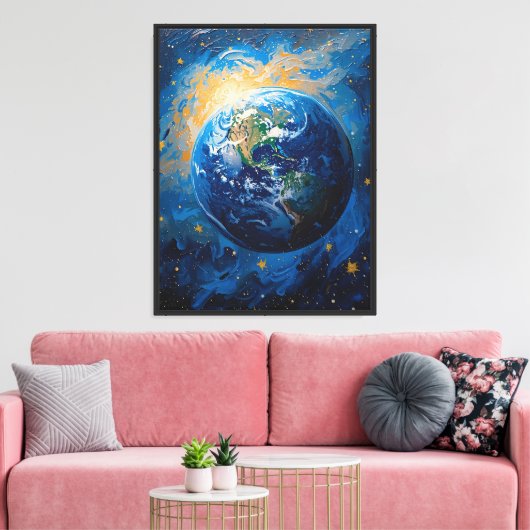 Stellaire Aarde Impressionistische Canvas Afdruk (Insitu (Woonkamer))