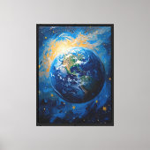 Stellaire Aarde Impressionistische Canvas Afdruk (Voorkant)