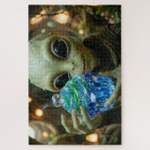 Stellaire Alien in Ruimteschip Kristallijnen Cupca Legpuzzel (Verticaal)