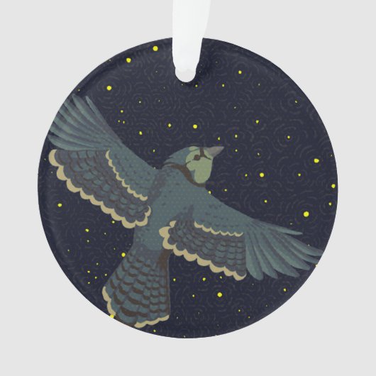 Stellaire Blauwe Gaai Ornament (voorkant)