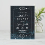 Stellaire Bruiloft Bridal Shower Hemelse uitnodigi Kaart (Staand voorkant)