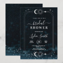 Stellaire Bruiloft Bridal Shower Hemelse uitnodigi