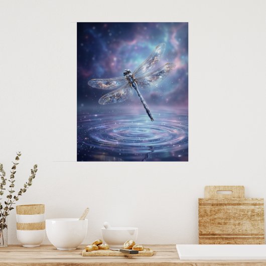 Stellaire Libelle Kosmische Gloed Poster (Keuken)