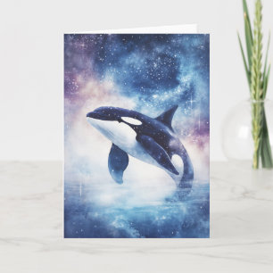 Stellaire Orka die glijdt door de nachtelijke heme Kaart