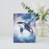 Stellaire Orka Walvis Melkweg Nacht Briefkaart (Staand voorkant)