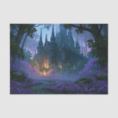 Stellaire Paarse Bos Gothisch Kasteel Decoupage Tissuepapier (Voorkant)