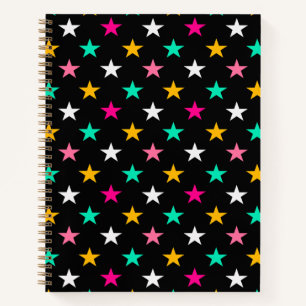 Stellaire Pop: Stralend Ritme op Zwart Notitieboek