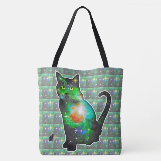 Stellaire ruimte in kat tote bag (Achterkant)