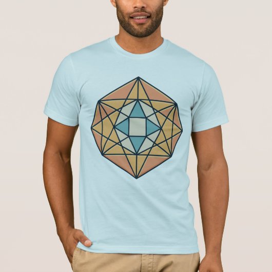 Stellaire symmetrie in heilige geometrische vorm t-shirt (Voorkant)
