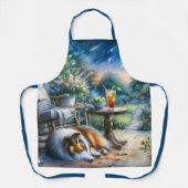 Stellaire Tuin Veranda Sheltie Droom Schort (Voorkant)