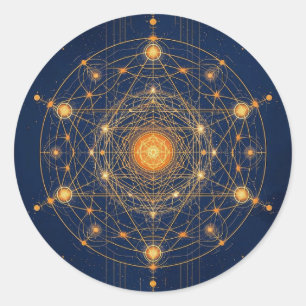 Stellaire Uitlijning: De Geometrie van Innerlijk L Ronde Sticker