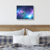 Stellaire verlichting: Nebula met gloeiende sterre Canvas Afdruk (Insitu (Slaapkamer))