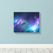 Stellaire verlichting: Nebula met gloeiende sterre Canvas Afdruk (Insitu (Houten vloer))
