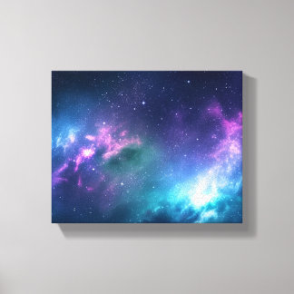 Stellaire verlichting: Nebula met gloeiende sterre Canvas Afdruk