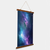 Stellaire verlichting: Nebula met gloeiende sterre Hangend Wandkleed (Gebogen)