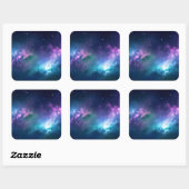 Stellaire verlichting: Nebula met gloeiende sterre Vierkante Sticker (Vel)