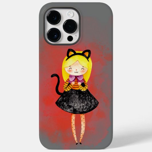 Stellalunarts Cute Girl Halloween Cat Case-Mate iPhone Case (Achterkant)