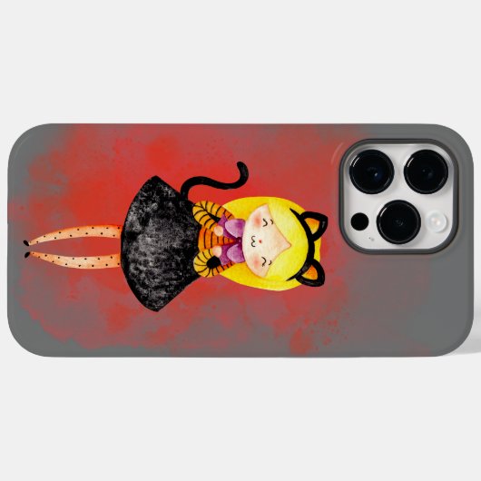 Stellalunarts Cute Girl Halloween Cat Case-Mate iPhone Case (Achterkant (horizontaal))