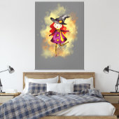 Stellalunarts Halloween Witch Cute Girl Canvas Afdruk (Insitu (Slaapkamer))