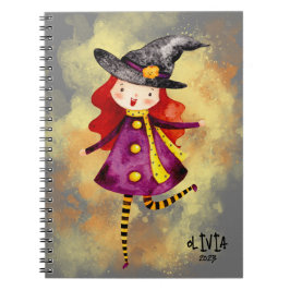 Stellalunarts Halloween Witch Cute Girl Notitieboek