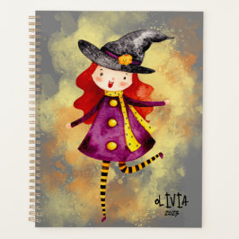 Stellalunarts Halloween Witch Cute Girl Planner