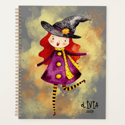 Stellalunarts Halloween Witch Cute Girl Planner (Voorkant)