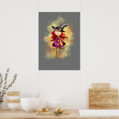 Stellalunarts Halloween Witch Cute Girl Poster (Keuken)