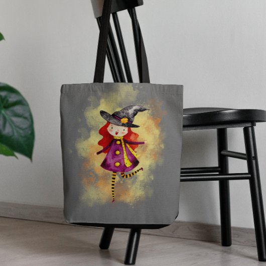 Stellalunarts Halloween Witch Cute Girl Tote Bag