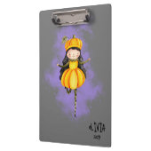 Stellalunarts Leuk Meisje Halloween Pompoen Klembord (Links)