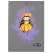 Stellalunarts Leuk Meisje Halloween Pompoen Klembord (Achterkant)