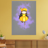 Stellalunarts Pumpkin Halloween Cute Girl Canvas Afdruk (Insitu (Woonkamer))
