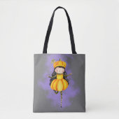 Stellalunarts Pumpkin Halloween Cute Girl Tote Bag (Voorkant)