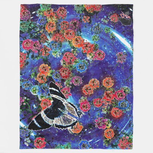 Stellar Blooms Fleece Deken (Voorkant)