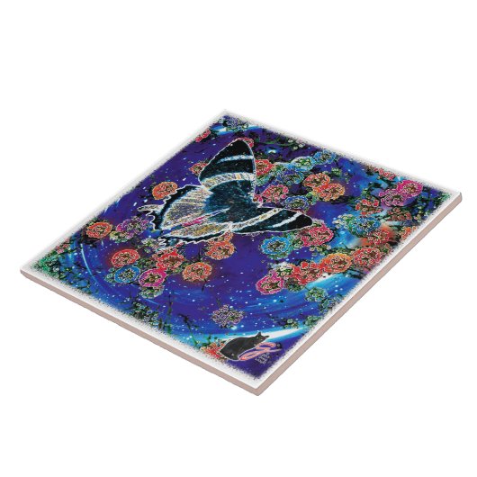 Stellar Blooms Keramische Tegel Tegeltje (Zijkant)