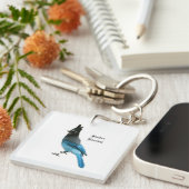 Stellar Blue Jay-sleutelketen Sleutelhanger (Voorkant Rechts)