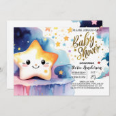 Stellar Cosmic Journey Baby shower Kaart (Voorkant / Achterkant)