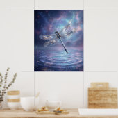 Stellar Dragonfly Cosmic Glow Poster (Keuken)