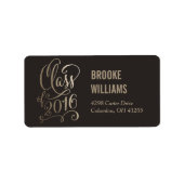 Stellar Jaar Bewerkbaar Kleur Afstuderen Label (Voorkant)