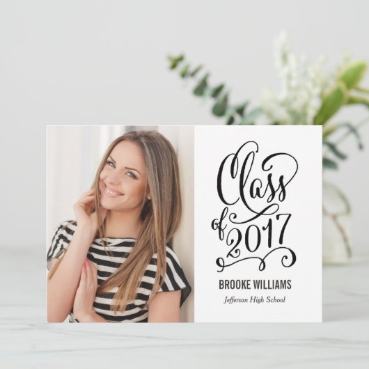 Stellar jaar bewerkbare tekst Afstuderen wit Kaart (Staand voorkant)