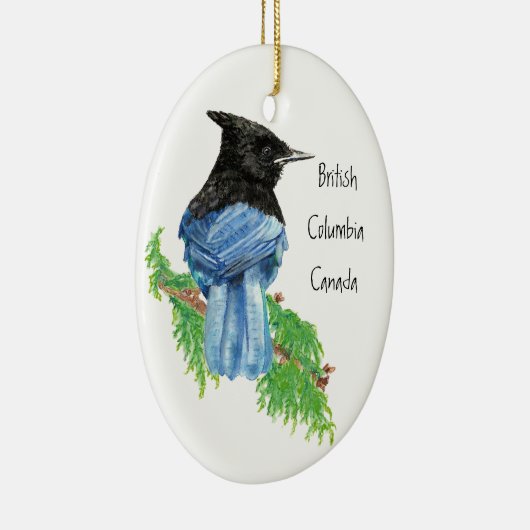 Stellar Jay B.C. British Columbian, Canada Keramisch Ornament (Rechts)