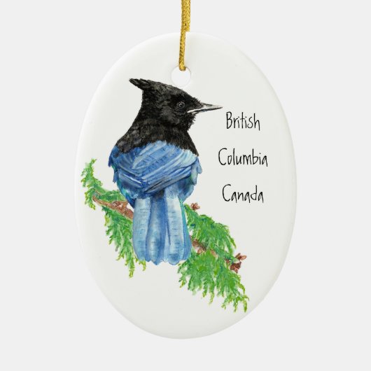 Stellar Jay B.C. British Columbian, Canada Keramisch Ornament (Voorkant)