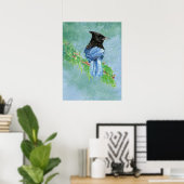 Stellar Jay Bird Boerderij Rustieke Country Art Poster (Thuiskantoor)