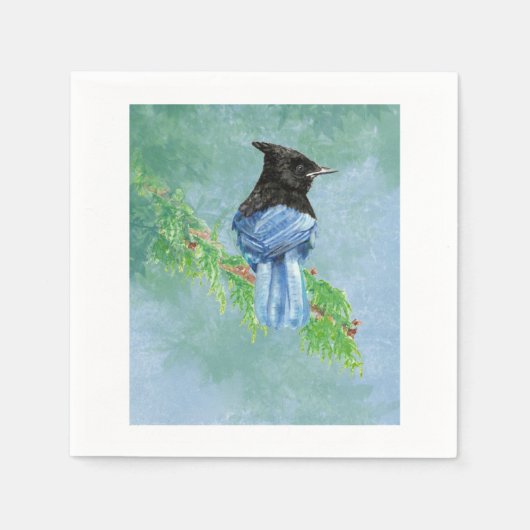 Stellar Jay Bird Boerderij Rustieke Country Art Servet (Voorkant)